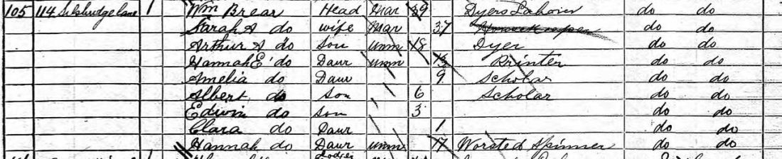 Arthur H Brear 1881 census Capture